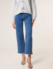 Vertical Stripe Diamante Jeans