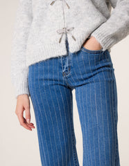 Vertical Stripe Diamante Jeans