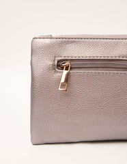 Detailed Zip Up Purse With Detachable Strap