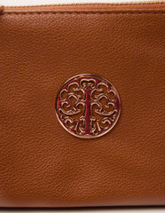 Detailed Zip Up Purse With Detachable Strap