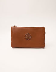 Detailed Zip Up Purse With Detachable Strap