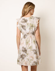 Tropical Dress With Leaf Print