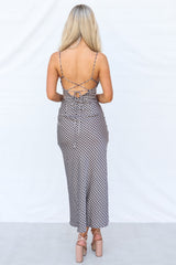 Denver Maxi Dress - Black/Beige Print