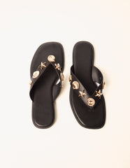 Sea Life Embellished Flip Flops