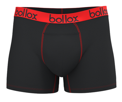 Black with Red - Men's Trunk - Bamboo & Cotton Blend (1Pack)