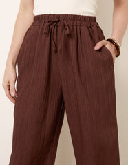 Drawstring Wide Leg Trousers