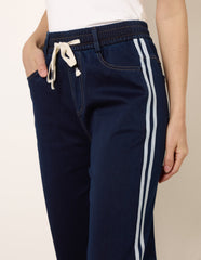 Side Stripe Jeans With Drawstring