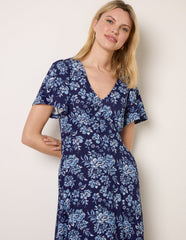 Floral Button Through Midi Dress