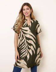 Palm Print Tunic Top
