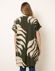 Palm Print Tunic Top
