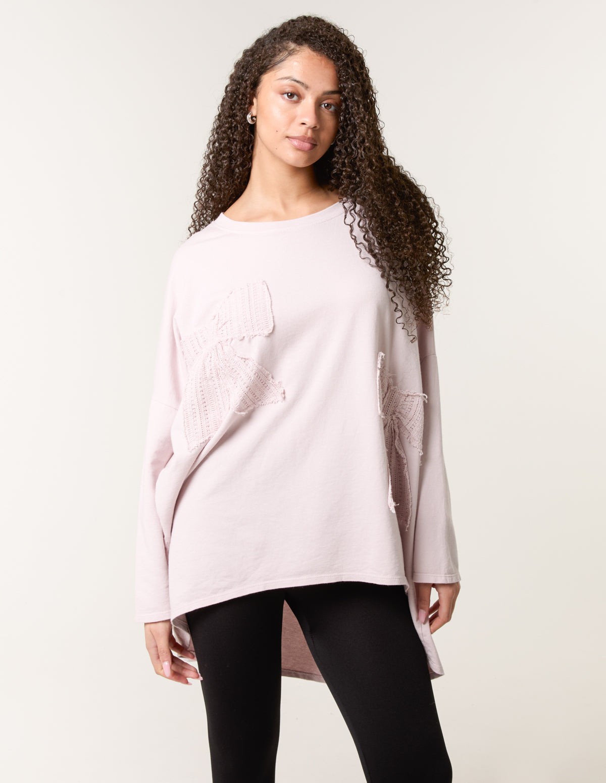 Lace Bow Sweat Top