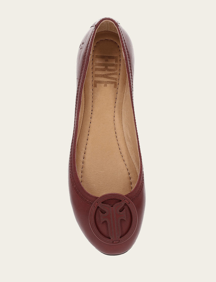 Carson Logo Ballet - Cranberry - Top Down
