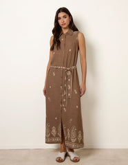 Dress With Paisley & Floral Print