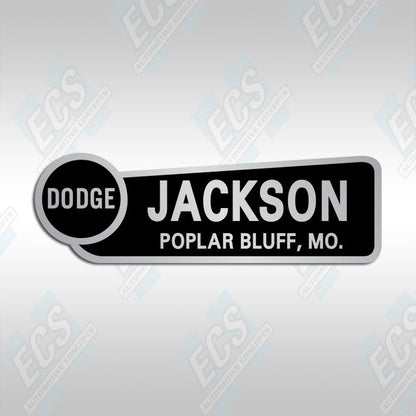 Dodge Dealership Bumper Decal (Multiple Cities/Dealerships Available!)
