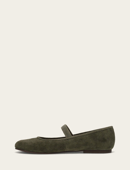 Emma Elastic Mary Jane - Dark Olive - Inside