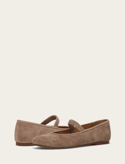 Emma Elastic Mary Jane - Dark Taupe - Pair