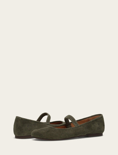 Emma Elastic Mary Jane - Dark Olive - Pair