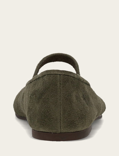 Emma Elastic Mary Jane - Dark Olive - Back