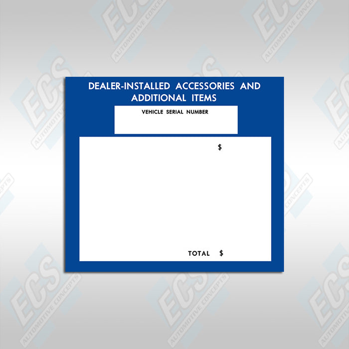 GM Dealer Accessories Decal