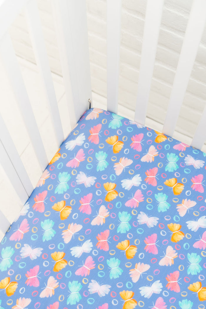Korrie Butterflies Bamboo Crib Sheet