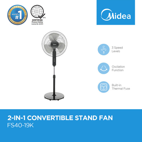 Midea 16" 2in1 Convertible Stand Fan