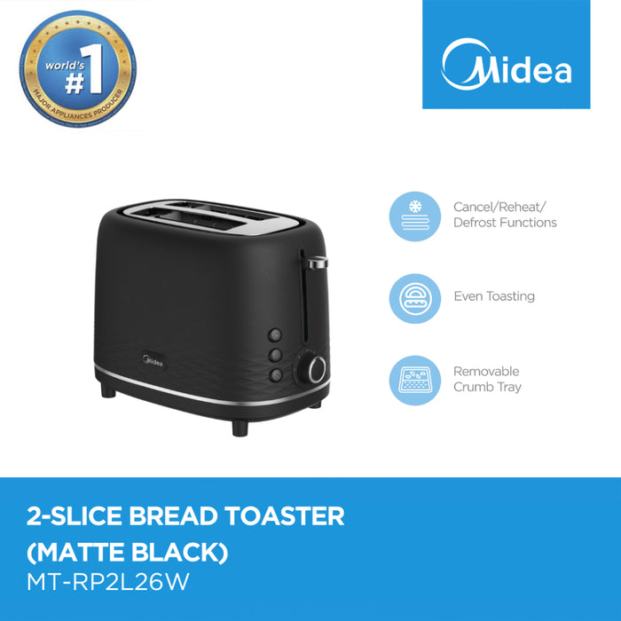 Midea 2 Slice Bread Toaster Breakfast Series Matte Black