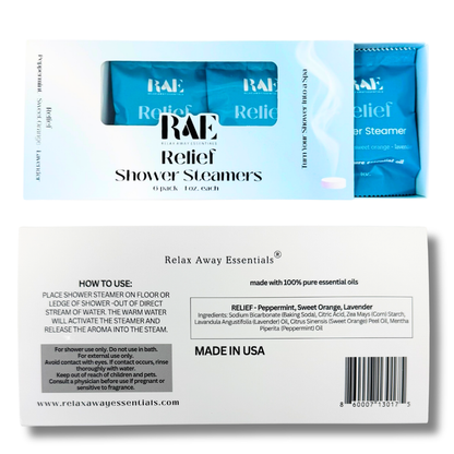 Relief Shower Steamers 6 Pack - Made in USA - Aromatherapy