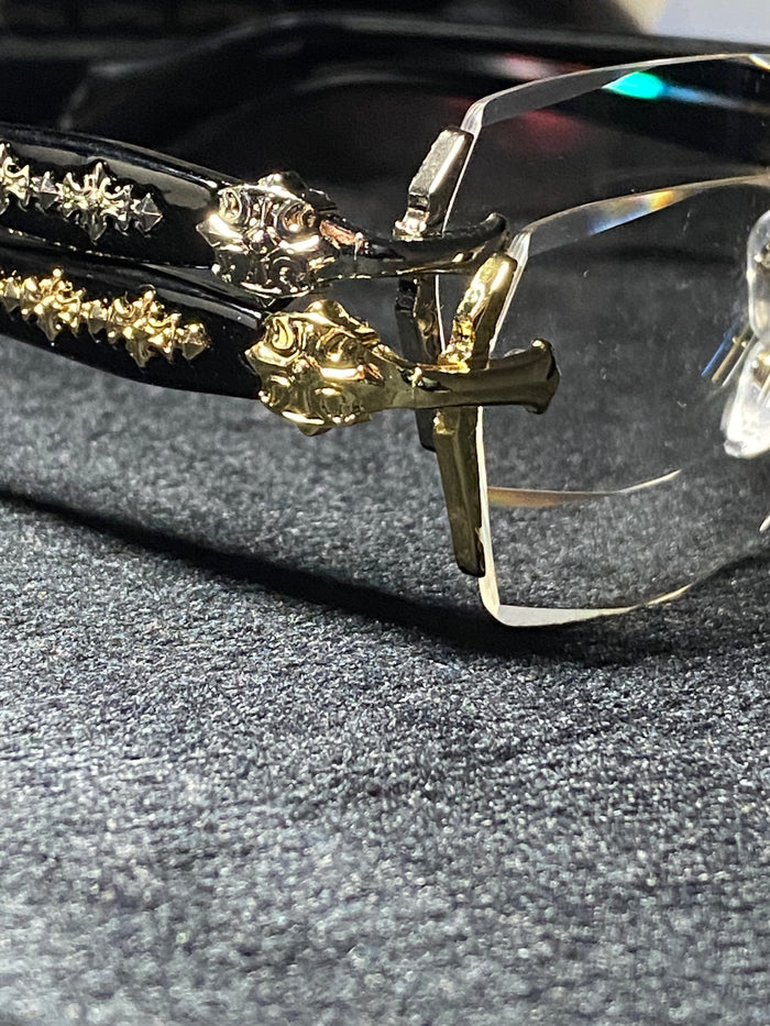 Golden Chrome heart rimless