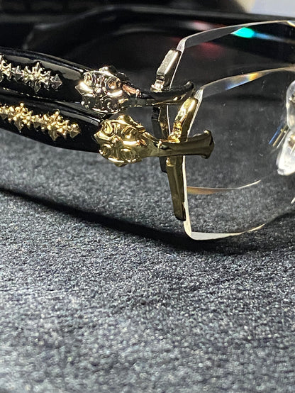 Golden Chrome heart rimless