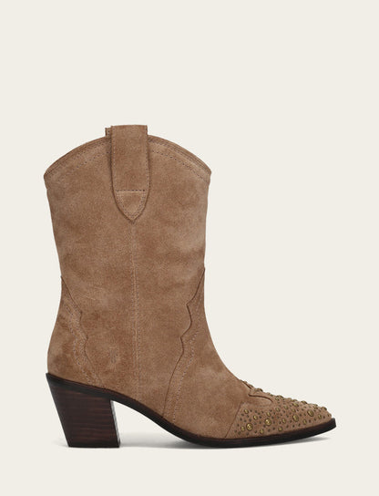 Sara Wingtip Stud - Almond - Outside
