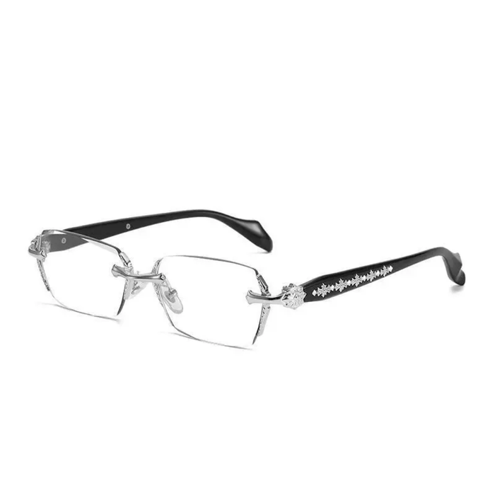 Silver Chrome Heart Rimless