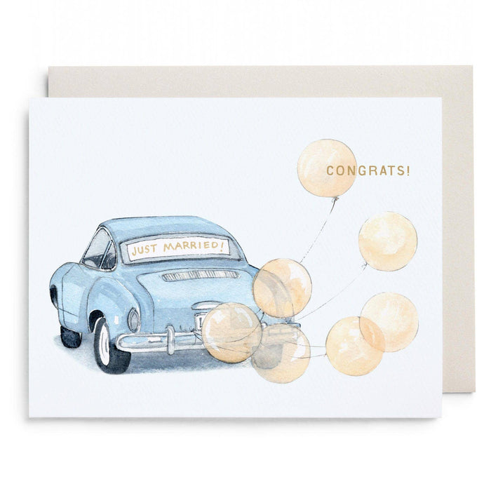 Vintage Car Wedding Greeting Card