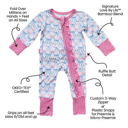 Vivian Bamboo Ruffle Convertible Footie