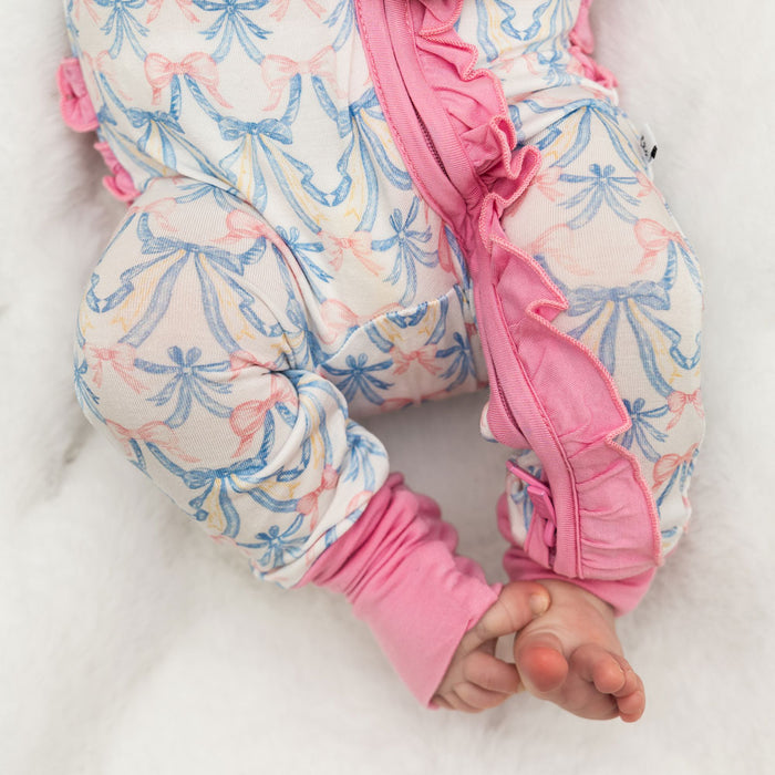 Vivian Bamboo Ruffle Convertible Footie