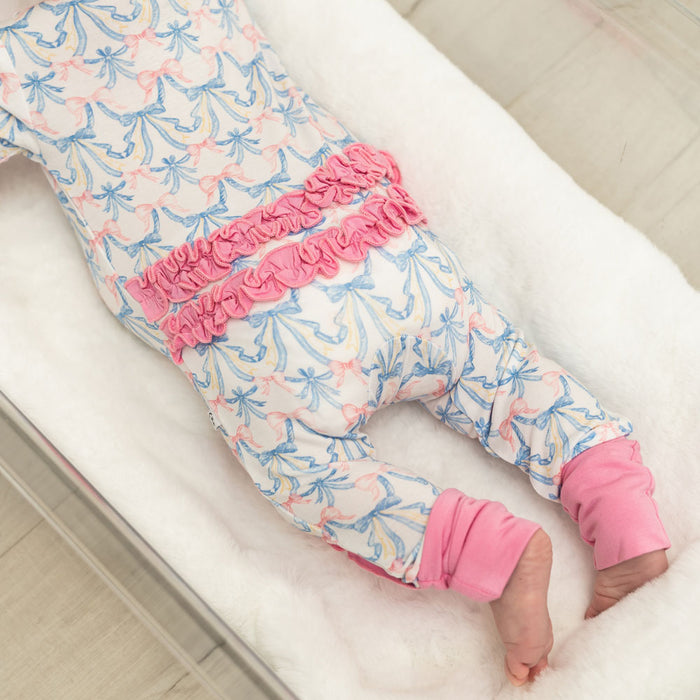 Vivian Bamboo Ruffle Convertible Footie