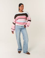 Colourful Block Horizontal Stripes Jumper