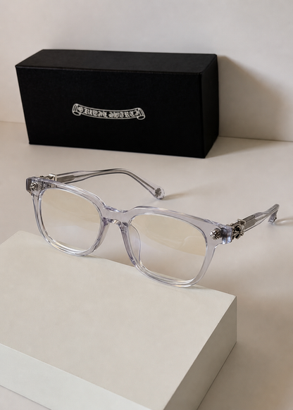 White chrome heart frame