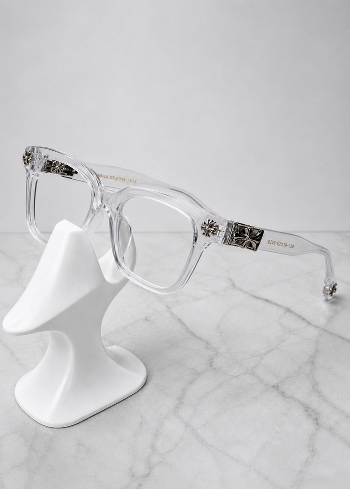 White chrome heart frame