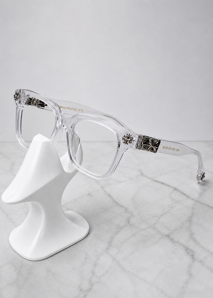 White chrome heart frame