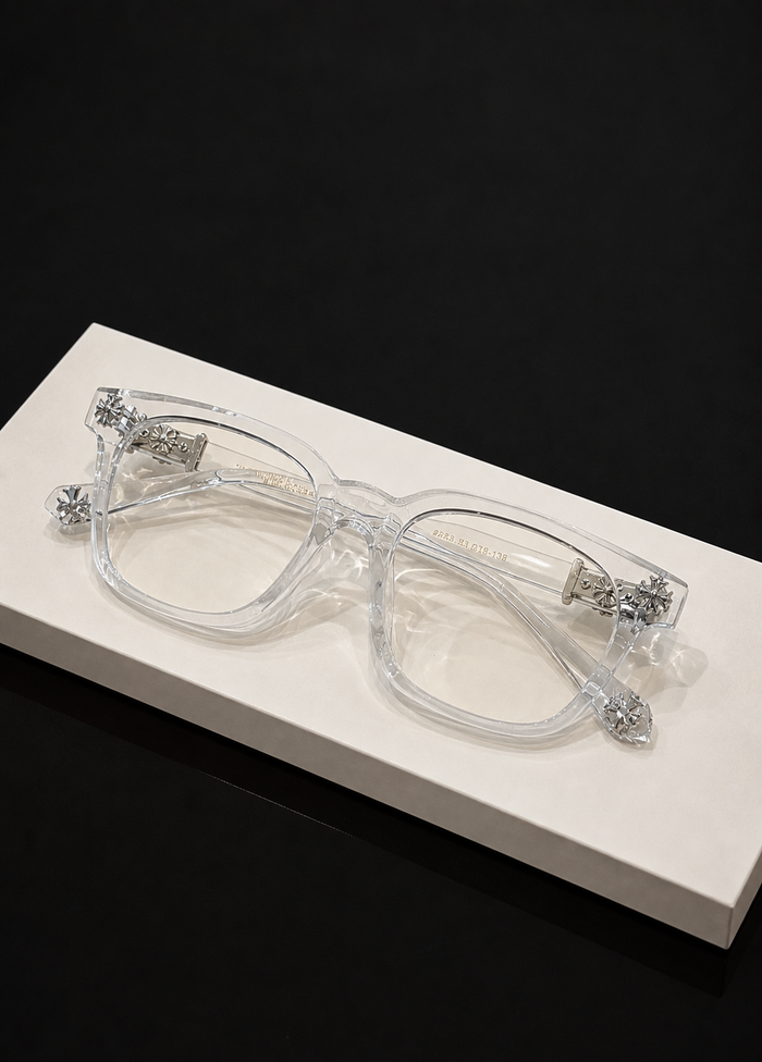 White chrome heart frame