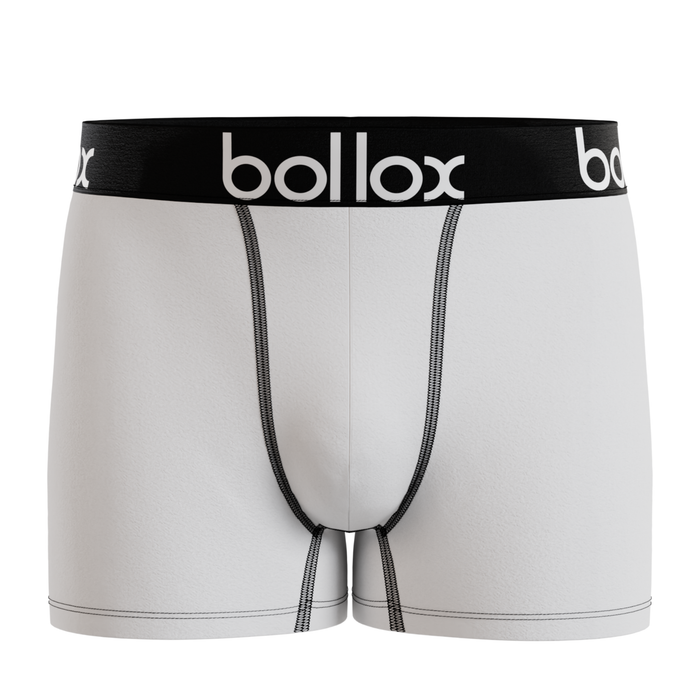 White with black band - Men's Trunk - Bamboo & Cotton Blend (1Pack) bollox.