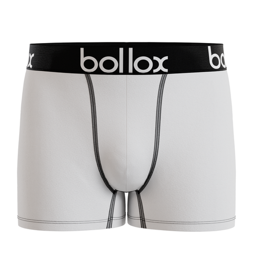 White with black band - Men's Trunk - Bamboo & Cotton Blend (1Pack) bollox.